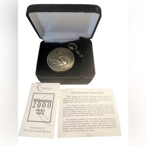 NIB 🕰️ RARE Millennium 2000 "Looking Toward Our Future" Pocket Watch